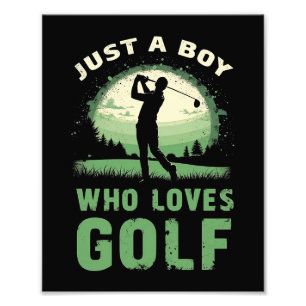 Nur ein Junge, der Golfclub Golfer Golfen Kinder l Fotodruck