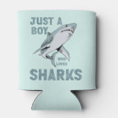 Nur ein Junge, der Hai-Haifisch Lover Liebe Dosenkühler (Rückseite)