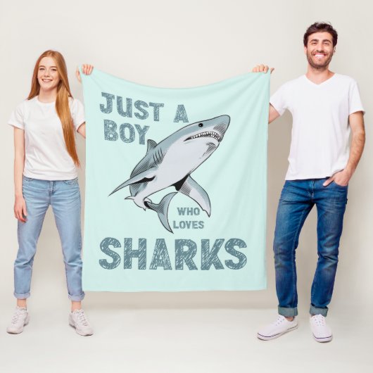 Nur ein Junge, der Hai-Haifisch Lover Liebe Fleecedecke (Beispiel)