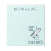 Nur ein Junge, der Hai-Haifisch Lover Liebe Notizblock (Vorderseite)