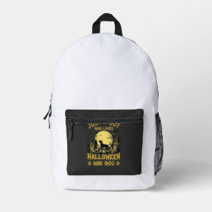 Nur ein Junge, der Halloween-Hund Vollmond liebt Bedruckter Rucksack