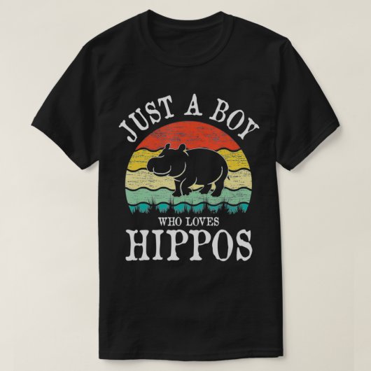 Nur ein Junge, der Hippos Liebe T-Shirt (Design vorne)