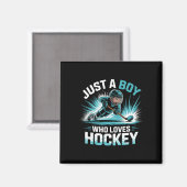 Nur ein Junge, der Hockey liebt _2 Magnet (Vorderseite/Rückseite)