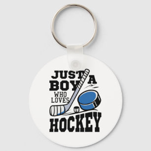 Nur ein Junge, der Hockey liebt, Eishockey-Liebhab Schlüsselanhänger