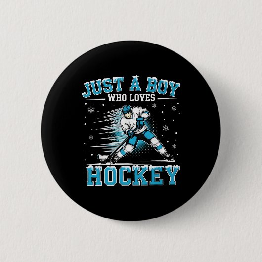 Nur ein Junge, der Hockeyspieler Eishockey Kinder Button (Vorderseite)