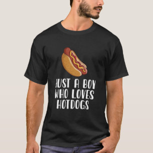 Nur ein Junge, der Hotdogs Liebe T-Shirt