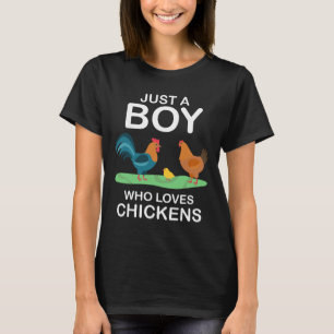 Nur ein Junge, der Hühner liebt Lustiger Bauernhof T-Shirt