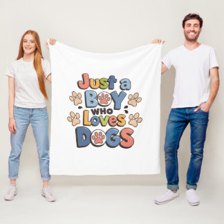 Nur ein Junge, der Hunde Liebe | Soft & Cosy Fleec Fleecedecke
