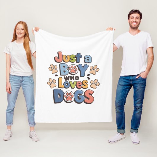 Nur ein Junge, der Hunde Liebe | Soft & Cosy Fleec Fleecedecke (Beispiel)