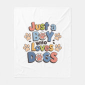 Nur ein Junge, der Hunde Liebe | Soft & Cosy Fleec Fleecedecke (Vorderseite)