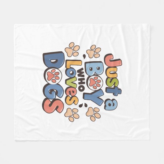 Nur ein Junge, der Hunde Liebe | Soft & Cosy Fleec Fleecedecke (Vorderseite (Horizontal))