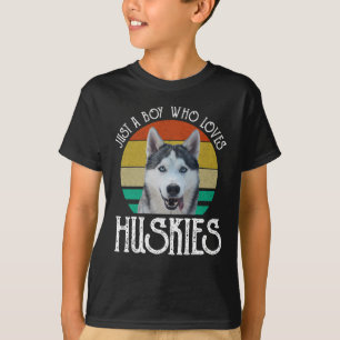 Nur ein Junge, der Huskies Liebe T-Shirt