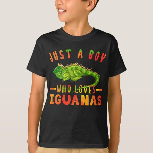 Nur ein Junge, der Iguanas Lizard Reptiles Liebe T-Shirt (Vorderseite)