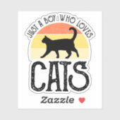 Nur ein Junge, der Katzen liebt Aufkleber (Blatt)