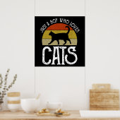 Nur ein Junge, der Katzen liebt Poster (Küche)