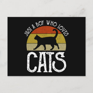 Nur ein Junge, der Katzen liebt Postkarte