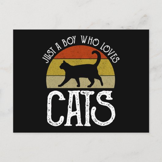 Nur ein Junge, der Katzen liebt Postkarte (Vorderseite)