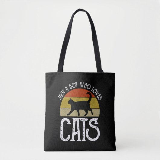 Nur ein Junge, der Katzen liebt Tasche (Vorderseite)