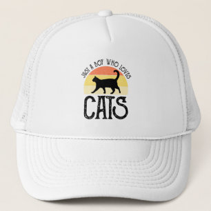 Nur ein Junge, der Katzen liebt Truckerkappe