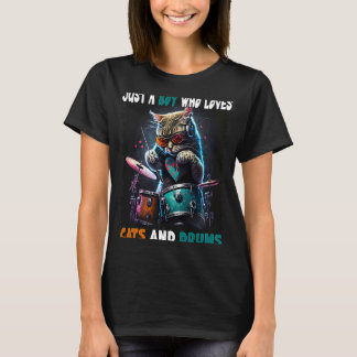 Nur ein Junge, der Katzen und Trommeln Niedliche K T-Shirt