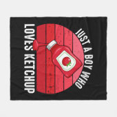 Nur ein Junge, der Ketchup Lieben Fleecedecke (Vorderseite (Horizontal))