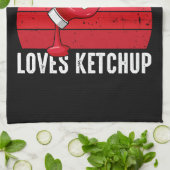 Nur ein Junge, der Ketchup Lieben Geschirrtuch (Gefaltet)