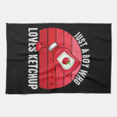 Nur ein Junge, der Ketchup Lieben Geschirrtuch (Horizontal)
