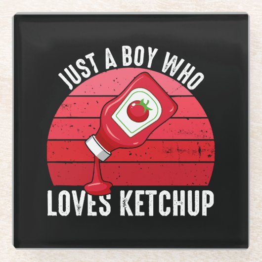 Nur ein Junge, der Ketchup Lieben Glasuntersetzer (Vorderseite)