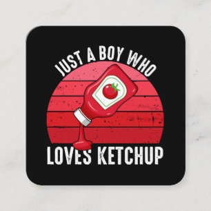 Nur ein Junge, der Ketchup Lieben Quadratische Visitenkarte