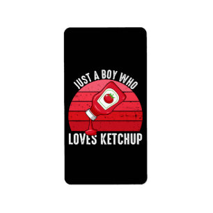 Nur ein Junge, der Ketchup liebt Adressaufkleber