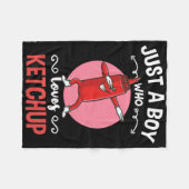 Nur ein Junge, der Ketchup liebt  Fleecedecke (Vorderseite (Horizontal))