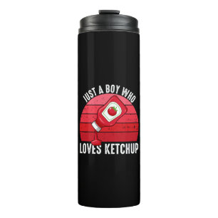 Nur ein Junge, der Ketchup liebt Thermosbecher