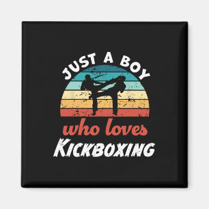 Nur ein Junge, der Kickboxen Kids Kickboxen liebt Magnet