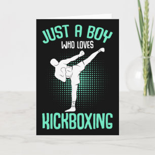 Nur ein Junge, der Kickboxen liebt Kickboxer-Kinde Karte