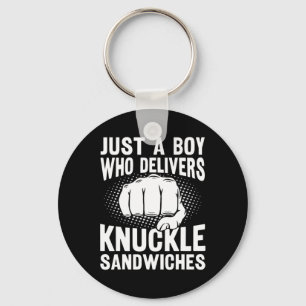 Nur ein Junge, der Knuckle Sandwiches liefert Schlüsselanhänger