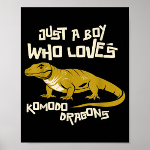 Nur ein Junge, der Komodo-Drachen Reptilien Tiere Poster