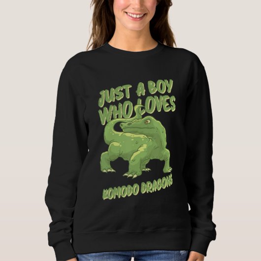 Nur ein Junge, der Komodo Dragons Liebe Lizard übe Sweatshirt (Vorderseite)