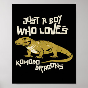 Nur ein Junge, der Komodo Dragons Lieben Reptilien Poster