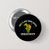 Nur ein Junge, der Kreativität Liebe Button (Vorne & Hinten)