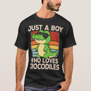 Nur ein Junge, der Krokodile liebt, cooler Alligat T-Shirt
