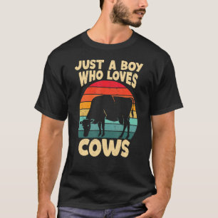 Nur ein Junge, der Kühe Ernte Landwirtschaft Scheu T-Shirt