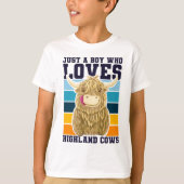 Nur ein Junge, der Kühe im Hochland Liebe T-Shirt (Vorderseite)