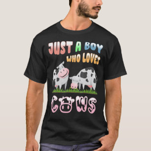 Nur ein Junge, der Kühe Landwirte Rinder Kuh Kinde T-Shirt