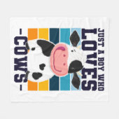 Nur ein Junge, der Kühe Liebe Fleecedecke (Vorderseite (Horizontal))