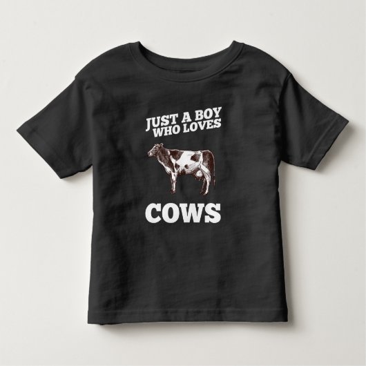 Nur ein Junge, der Kühe Liebe Funny Animal Ranch L Kleinkind T-shirt (Vorderseite)