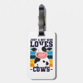 Nur ein Junge, der Kühe Liebe Gepäckanhänger (Rückseite vertikal)