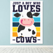 Nur ein Junge, der Kühe Liebe Leinwanddruck (Insitu (Holzboden))