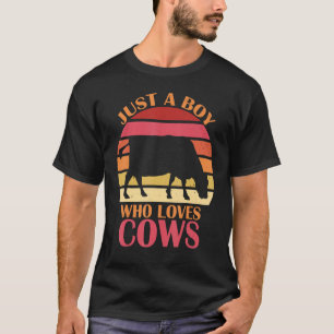 Nur ein Junge, der Kühe liebt, Bauern, Kuh, Kinder T-Shirt