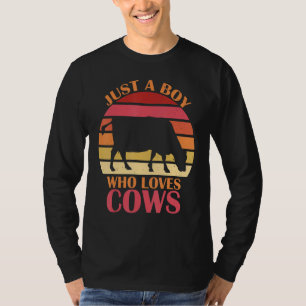 Nur ein Junge, der Kühe liebt, Bauern, Kuh, Kinder T-Shirt