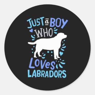Nur ein Junge, der Labrador Liebe Retriever Runder Aufkleber